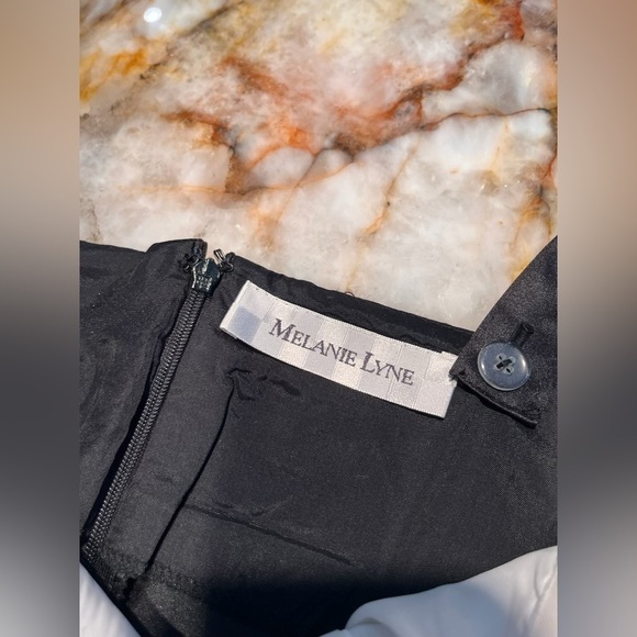 Melanie Lyne Tuxedo Dress With Peekaboo White Shirt. - Picture 7 of 8